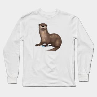 Cute Otter Drawing Long Sleeve T-Shirt